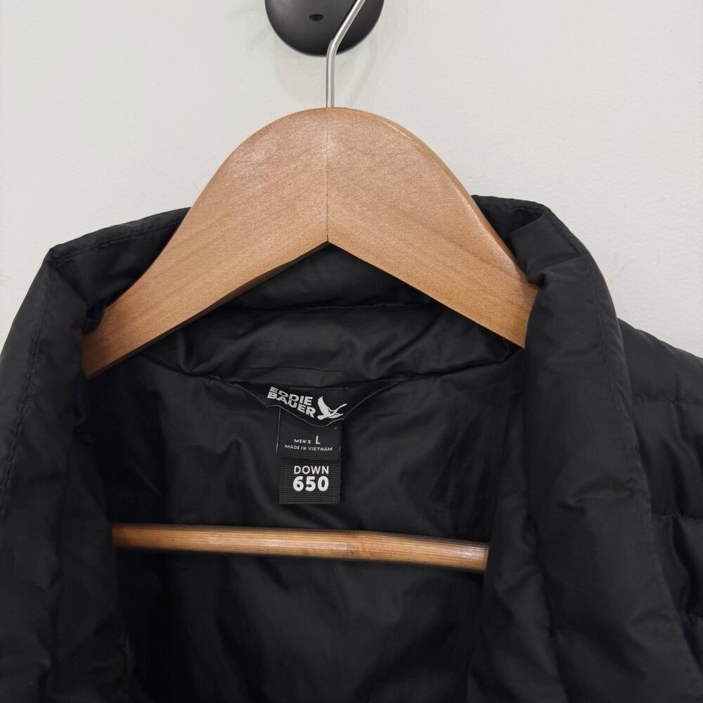 Men’s Eddie Bauer Down 650 Black Puffer Vest Size Large L - Picture 4 of 7
